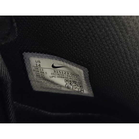 Nike Air Force 1 Mid Shoes Mens Size 14 Triple Black Leather Strap 315123-001 - Picture 13 of 16